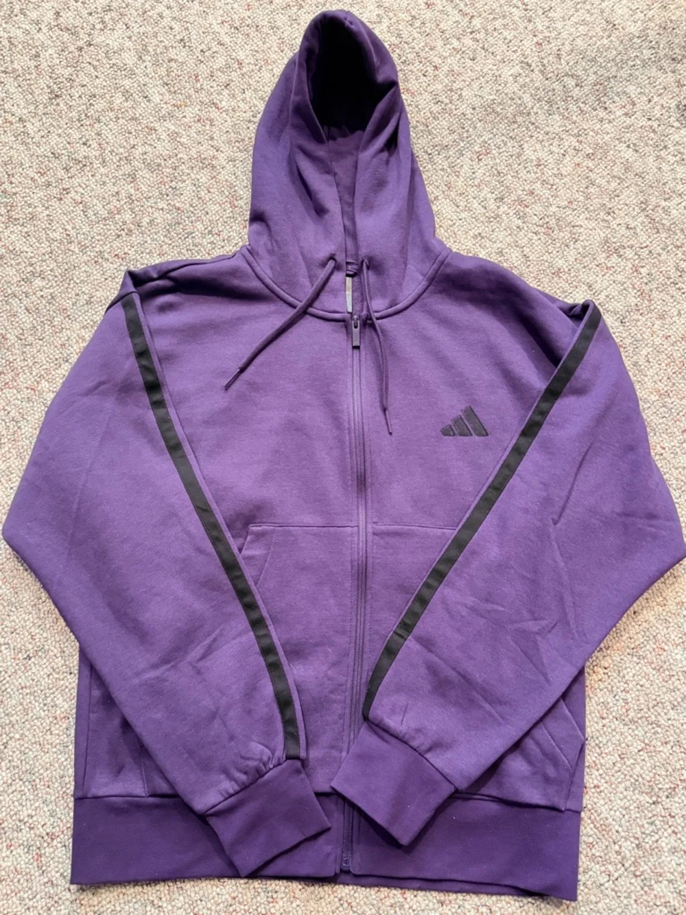 adidas Purple Full-Zip Hoodie with Matching Trim unisex - Picture 1 of 2